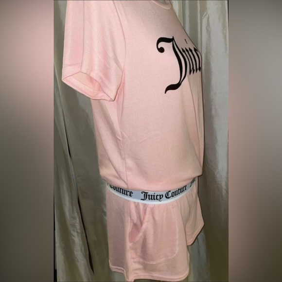 New! Juicy Couture Dreamy Pink/Black Logo PJ/Lounge Short Set Size L👑Final Price - Picture 4 of 15